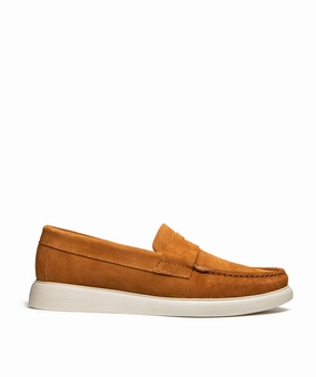 Pure Expression Bold And Clean Acapulco Moccasin In Whiskey Velvet Calfskin