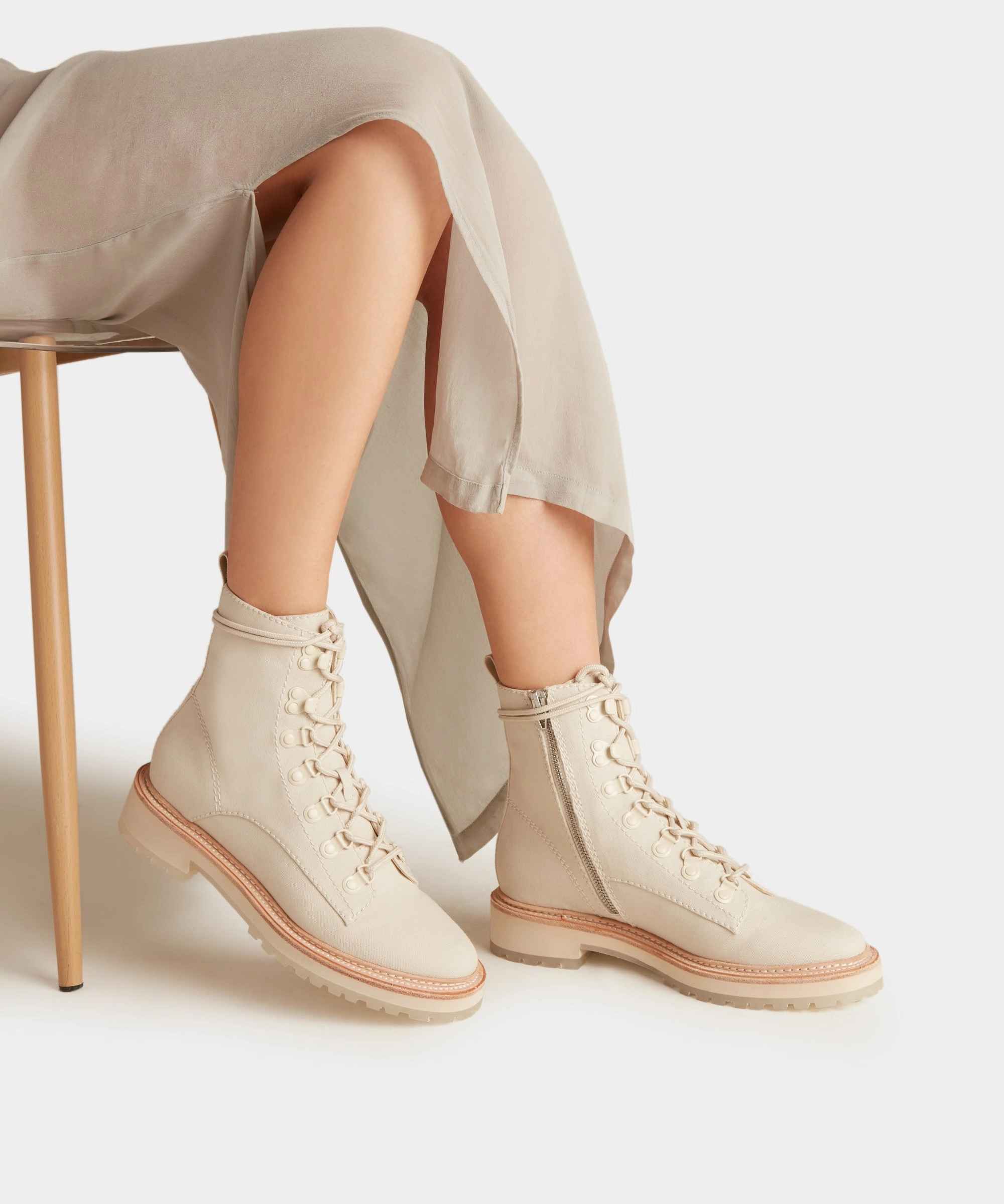 Relaxed Refinement Whitny Boots Sandstone Canvas
