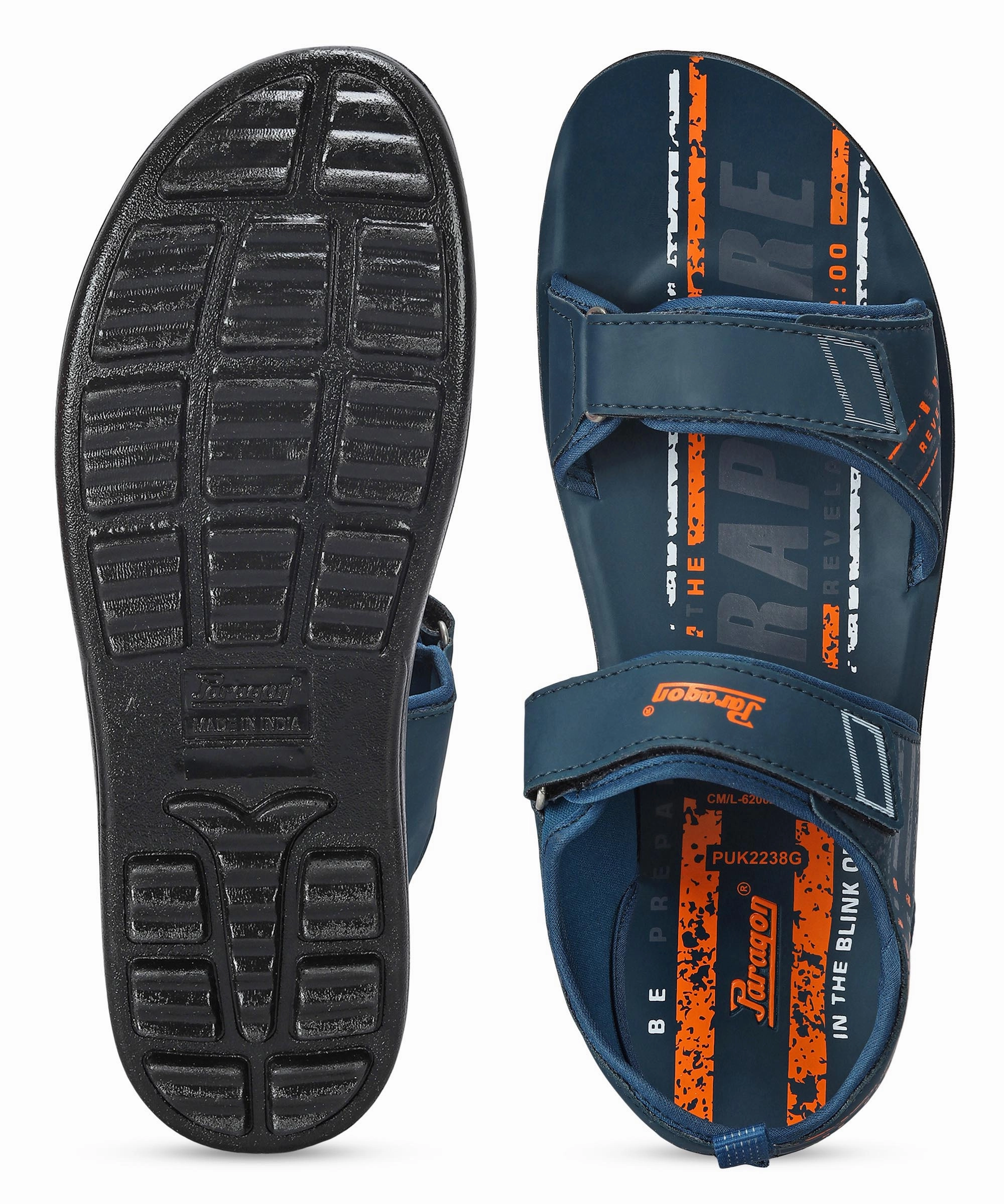 On-The-Go Style Paragon Men'S Stylish Lightweight & Durable Blue Velcro Dailywear Sandals