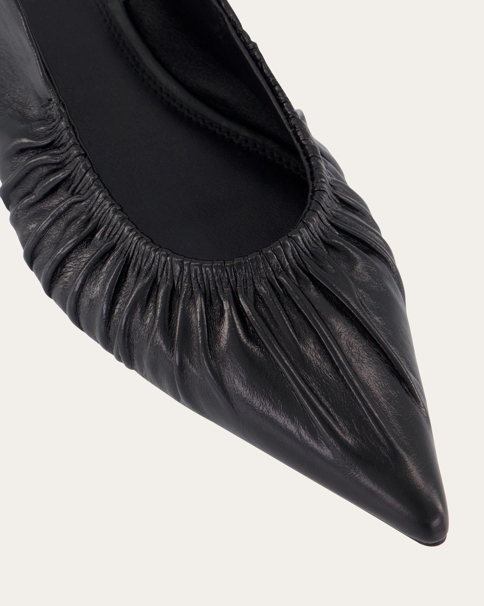 Adaline Dress Flats Black Leather Clean-Styled Optimized Outfit