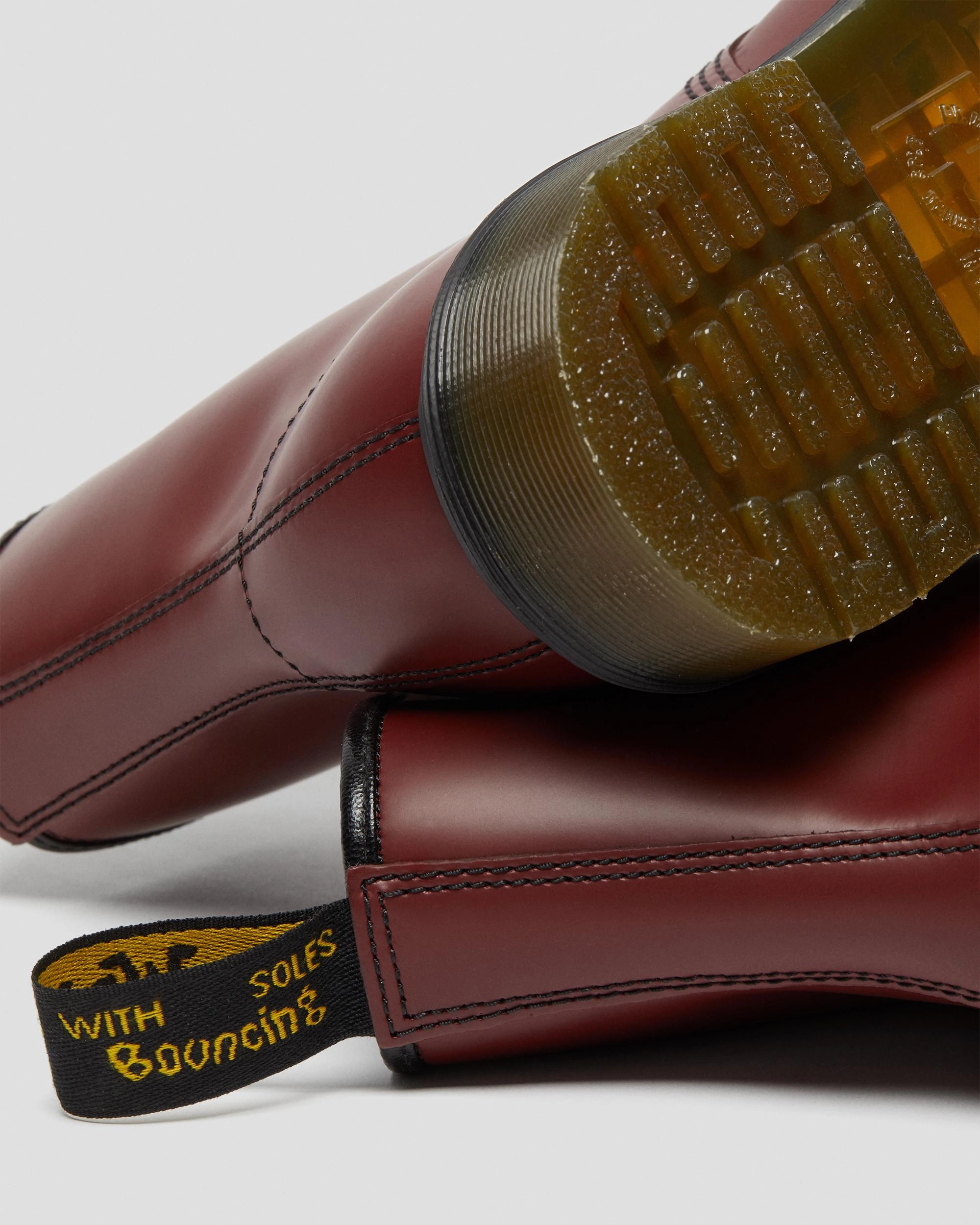 1460 Smooth Leather Lace Up Ankle Boots In Cherry Red Step Into Rhythm