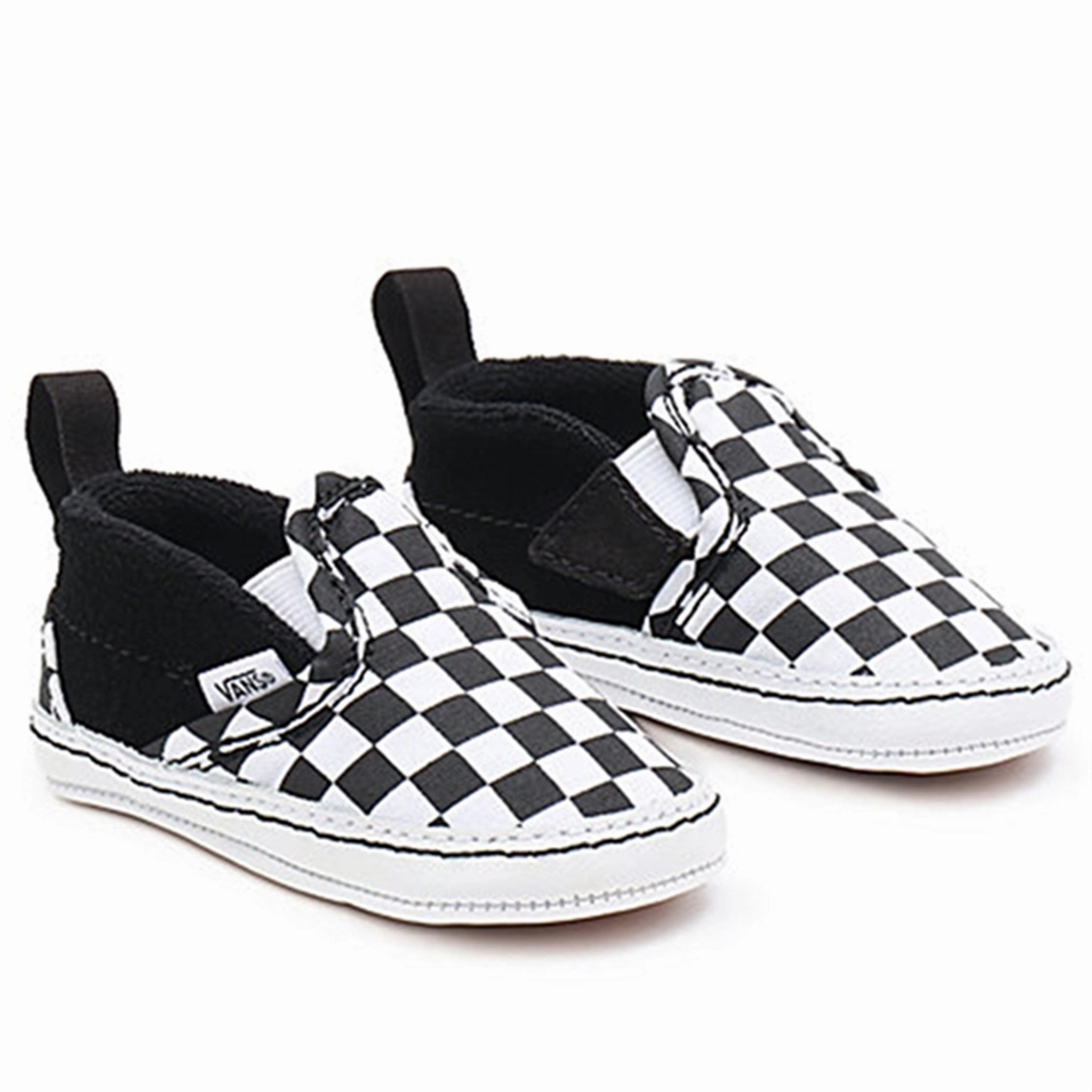 Ready-To-Flow Vans In Slip-On V Crib Sneakers Checker Black/True White