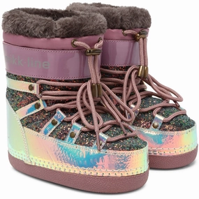 Made To Roam Refined And Raw Mikk-Line Rose Brown Snow Boots Glitter