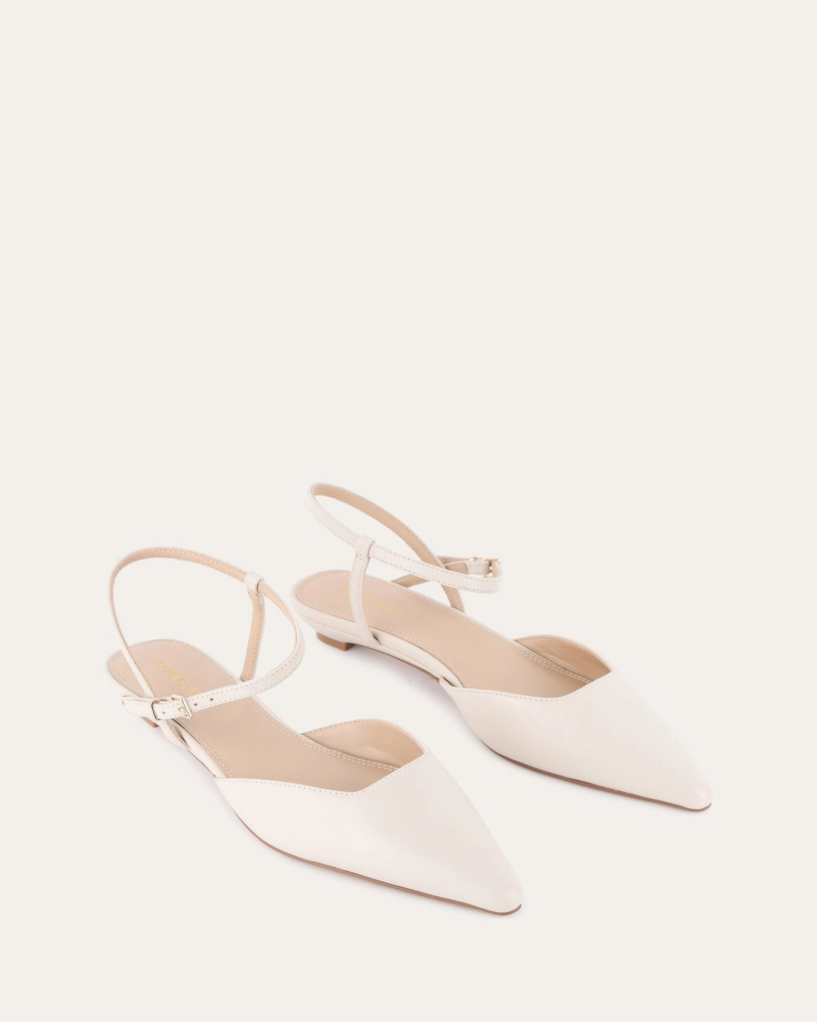 Move And Live Confident Minimal Virginie Dress Flats Off White Leather