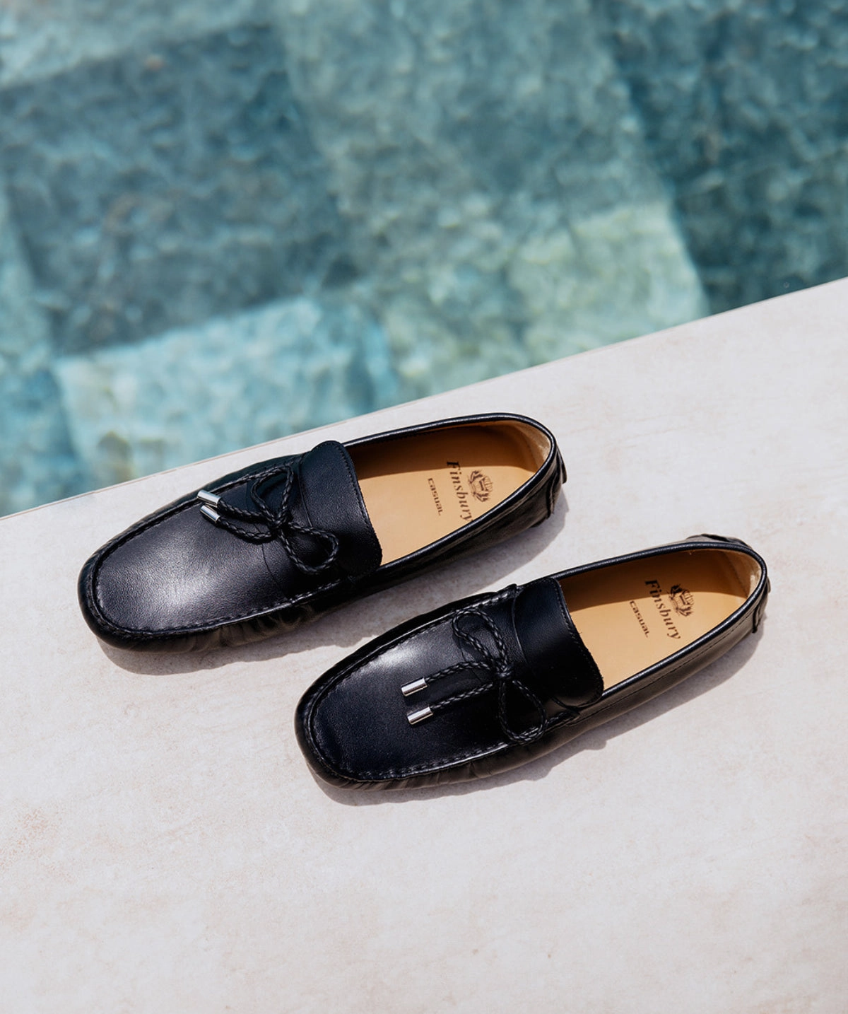 Marbella Grained Black Moccasin Flowwear