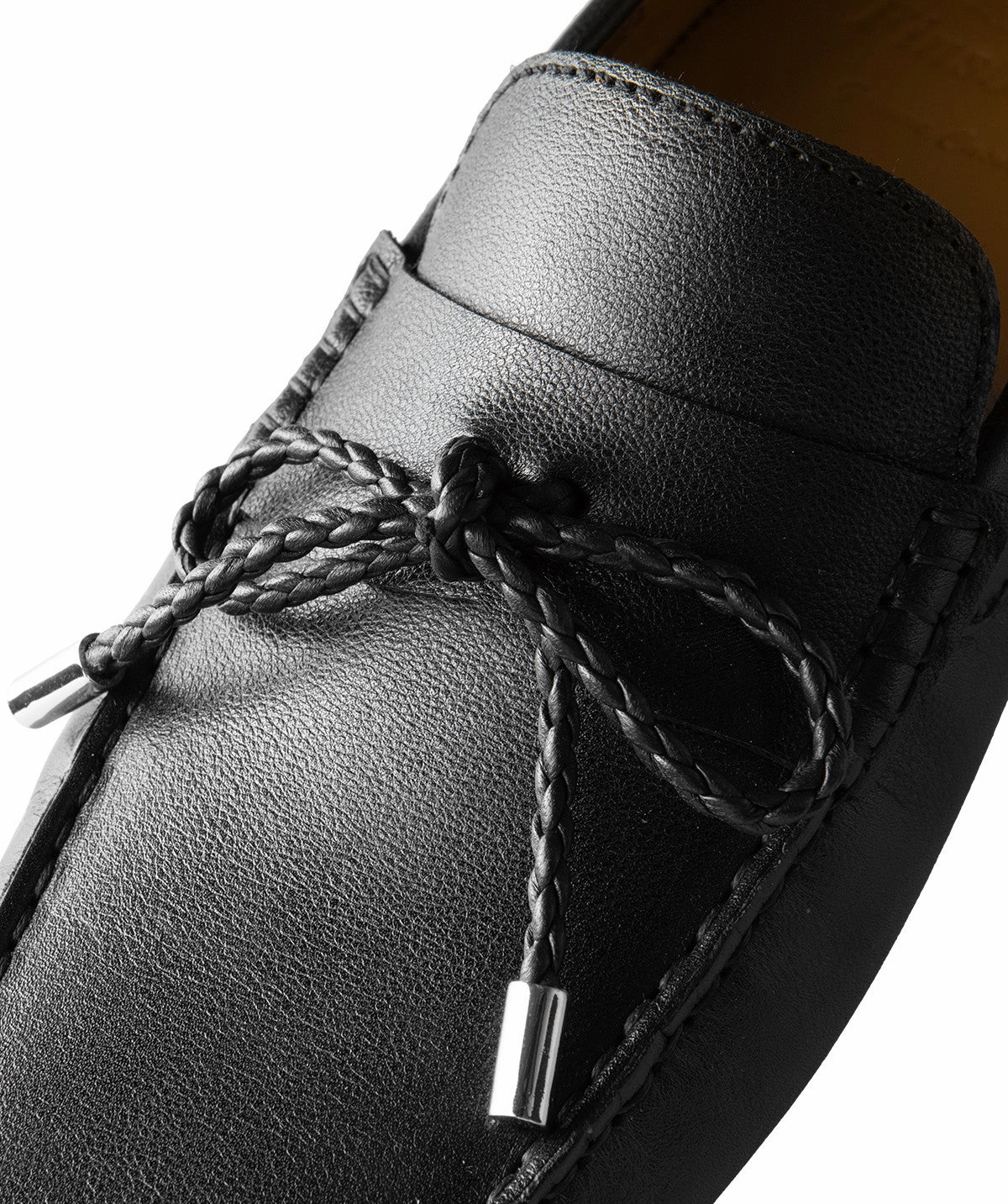 Understated Cool Marbella Grained Black Moccasin