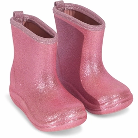 Progressive Edge Konges Sl?Jd Luc Lightweight Glitter Rubber Boots Glitter Rose