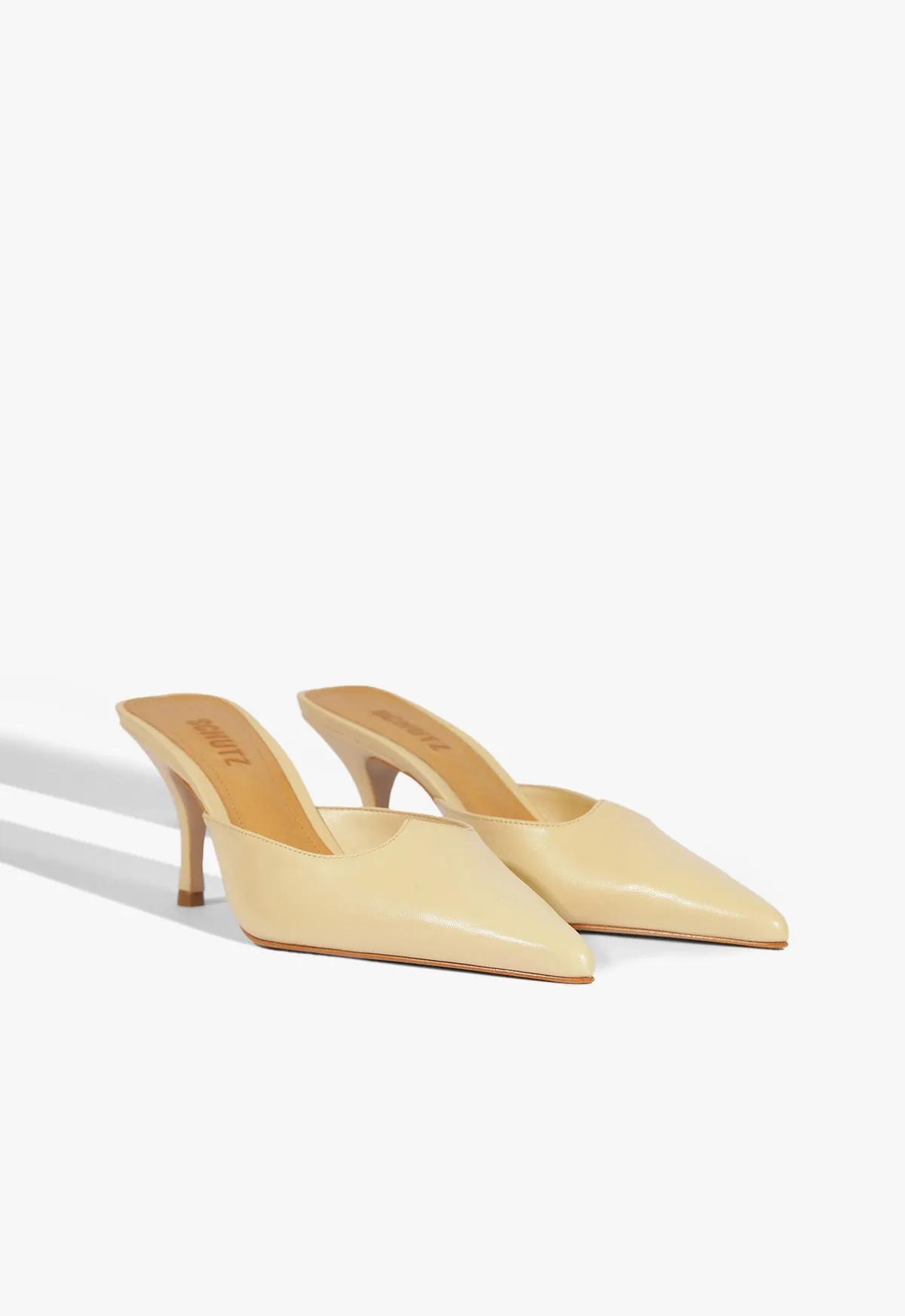 Quiet City Style Buffy Mid Stiletto Beige Pump