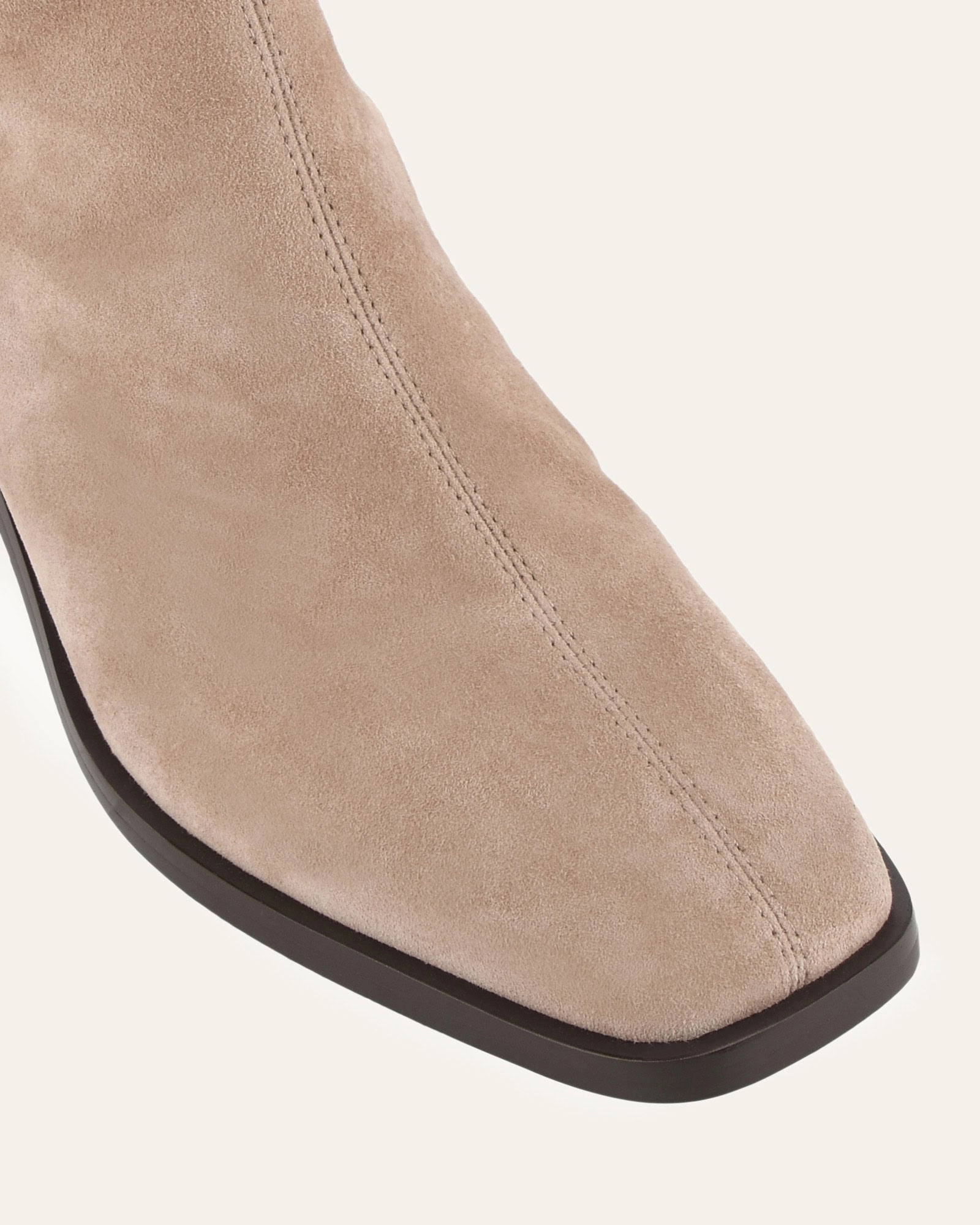 New Urbanism Bold Minimal Queenie Knee Boots Taupe Suede