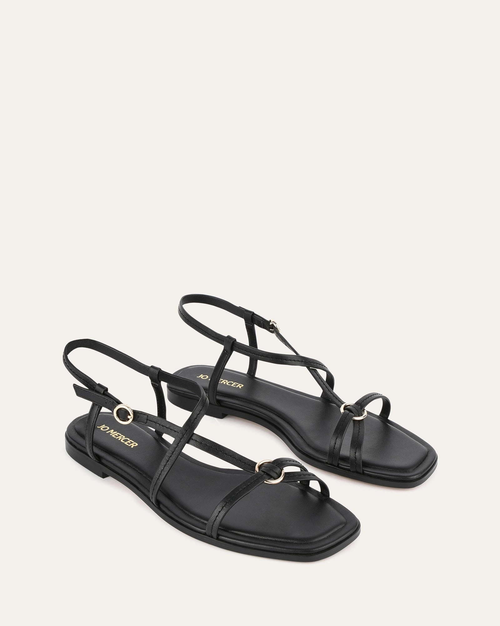Crafted For Calm Addi Flat Sandals Black Leather