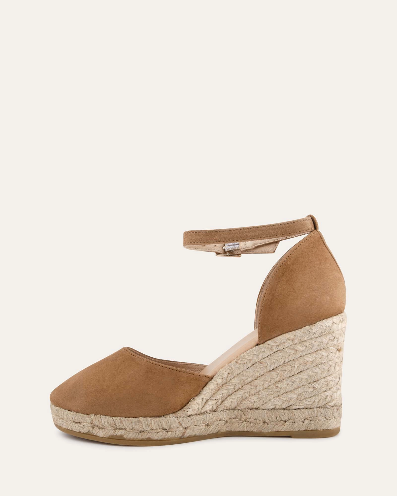 Seasonless Design Cairo High Heel Espadrilles Camel Suede