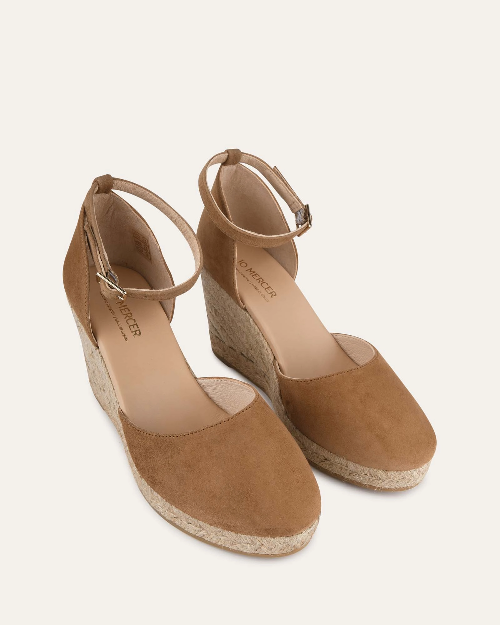 Cairo High Heel Espadrilles Camel Suede Ease-Ready