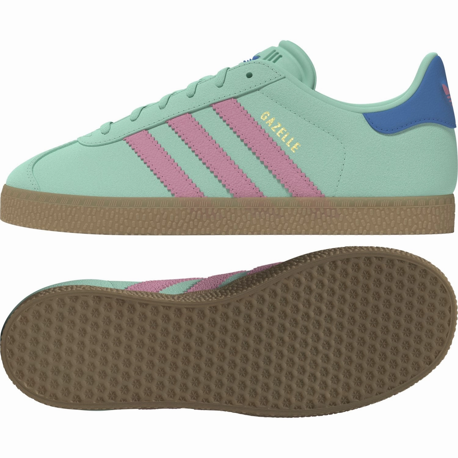 Everyday Motionwear Adidas Originals Clear Mint/Bliss Pink/Bright Blue Gazelle J Sneakers