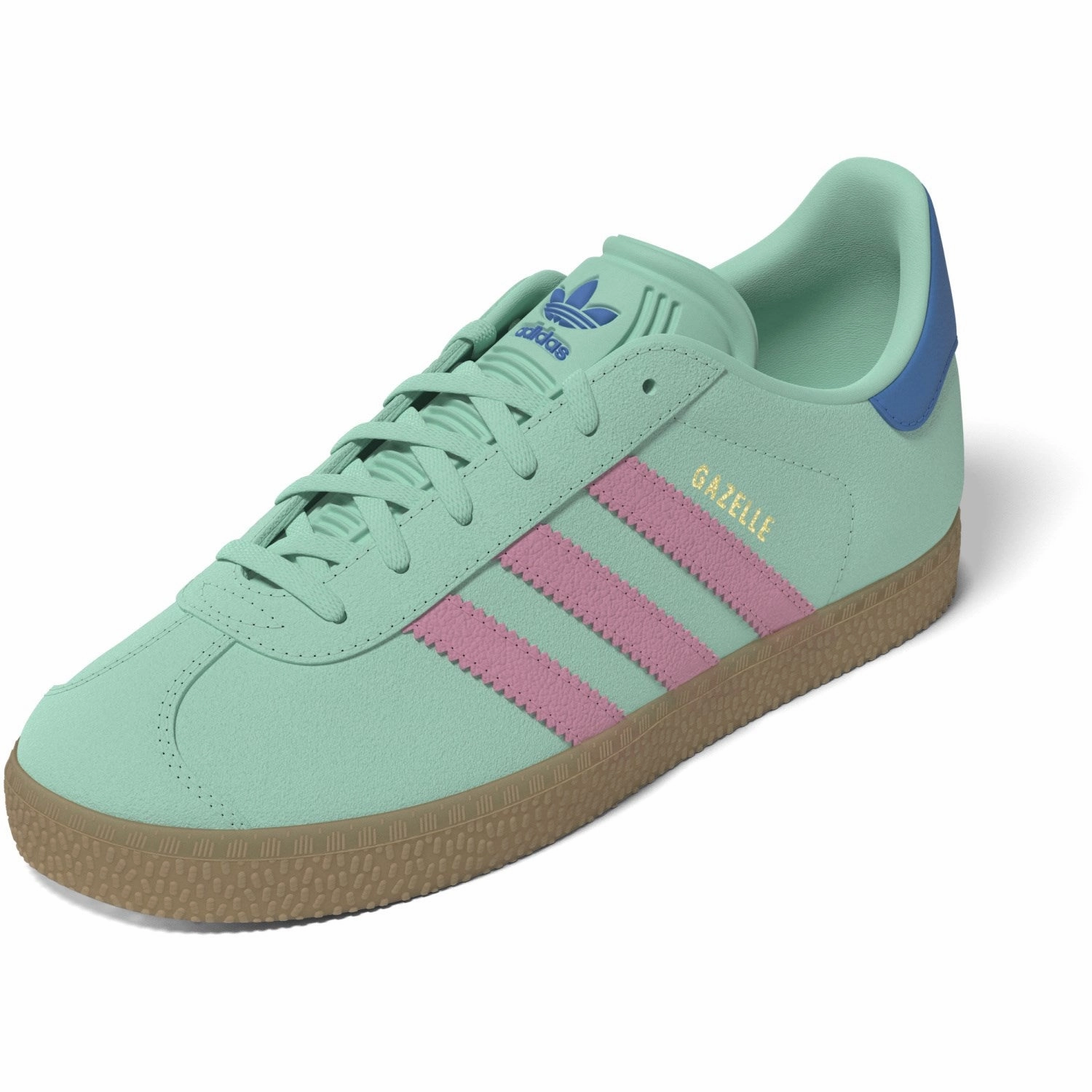 Vibe-Proof Adidas Originals Clear Mint/Bliss Pink/Bright Blue Gazelle J Sneakers