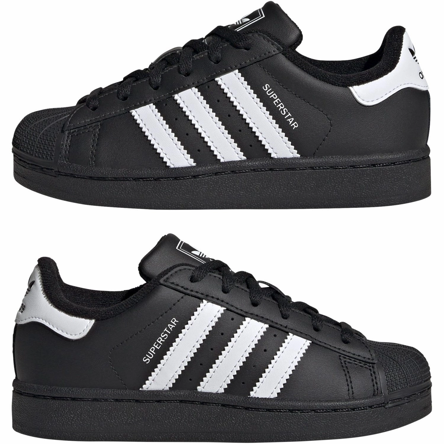 Minimal Details Adidas Originals Core Black/Ftwr White/Core Black Superstar Ii C Sneakers