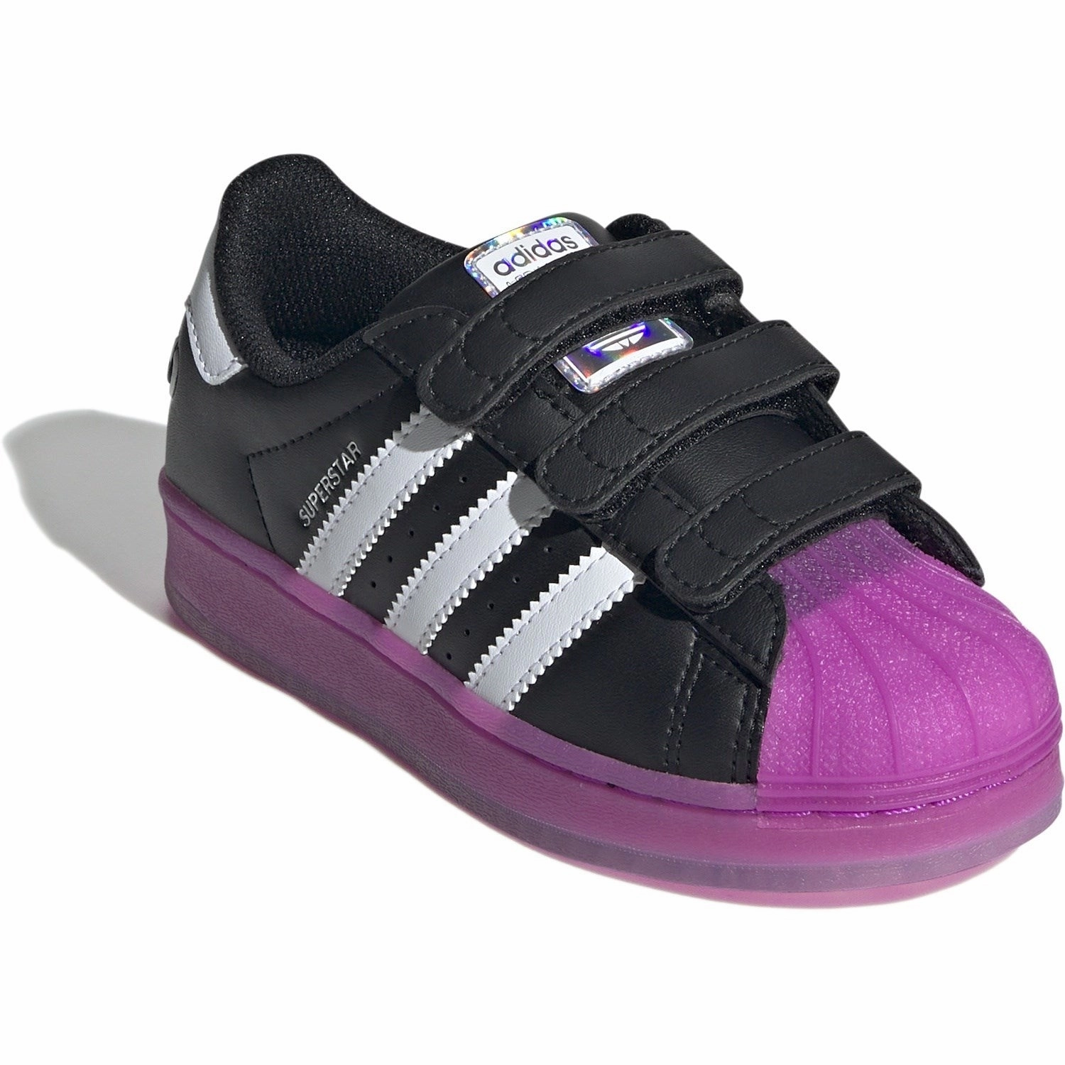 Adidas Originals Core Black/Purbur/Cloud White Superstar Led Lights Cf C Sneakers Essential Drop