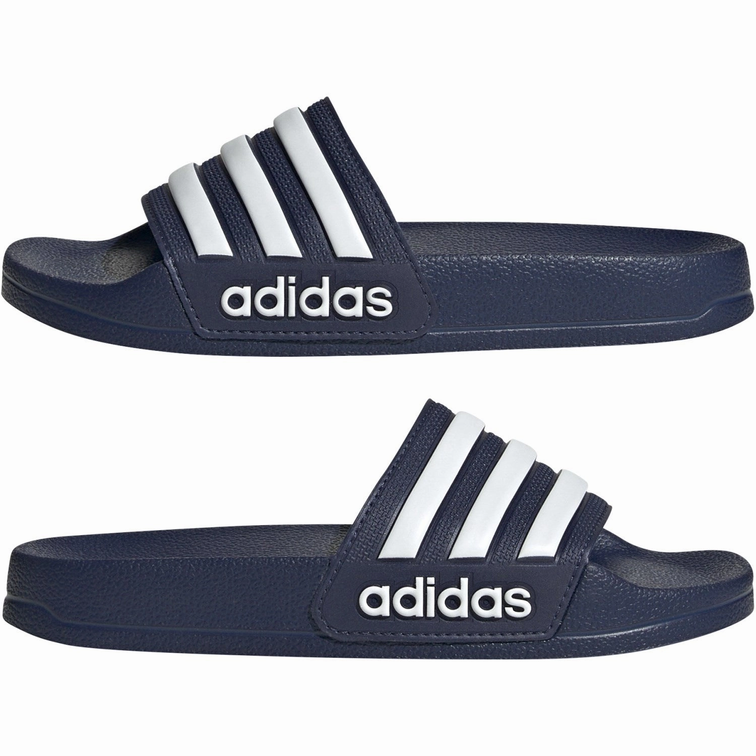 Adidas Originals Dark Blue/Ftwr White/Dark Blue Adilette Shower K Slides Progressive Tone Modern Movement Gear