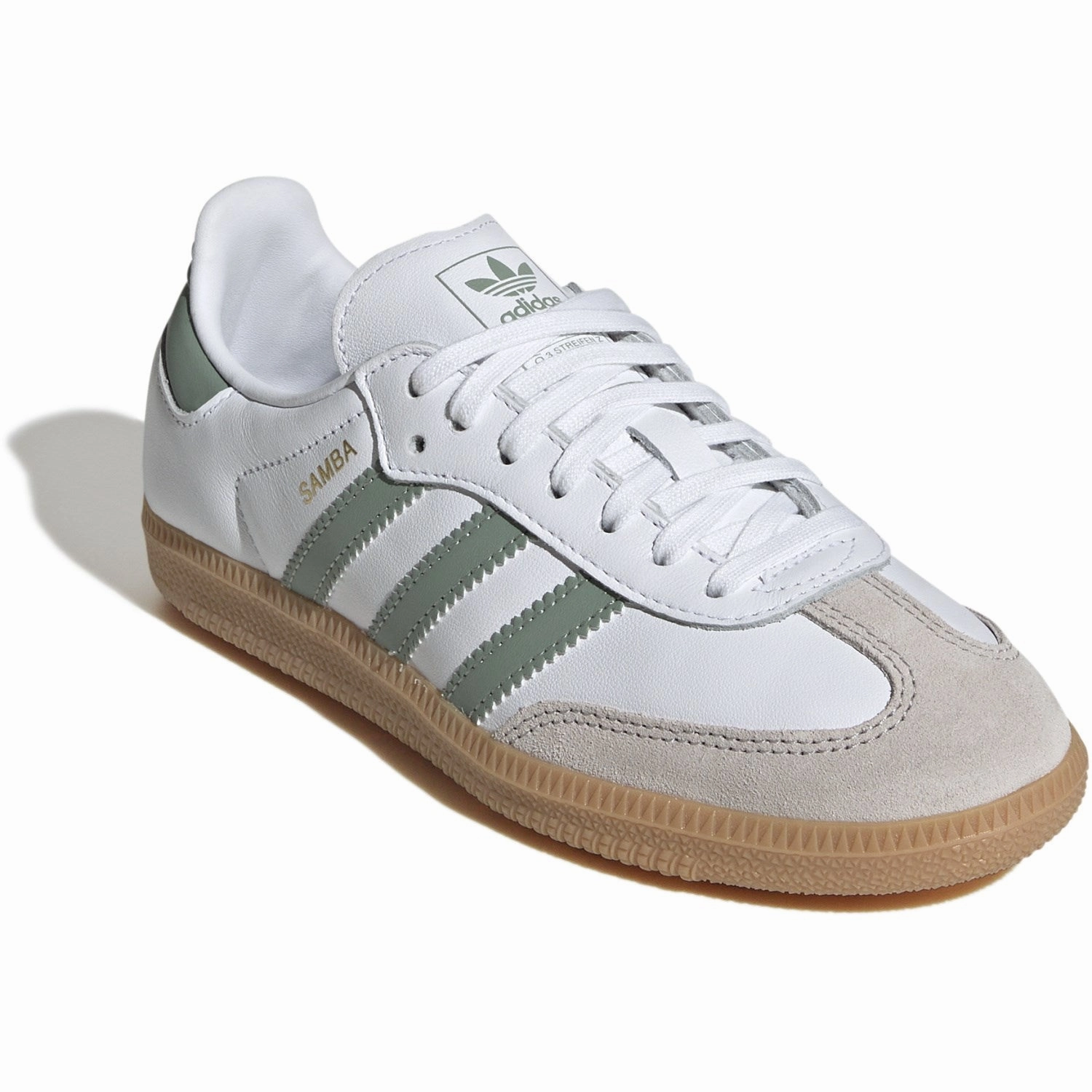 Adidas Originals Ftwr White/Silver Green/Gum 3 Samba Og J Sneakers Rhythm-Based Wear Quiet Attitude