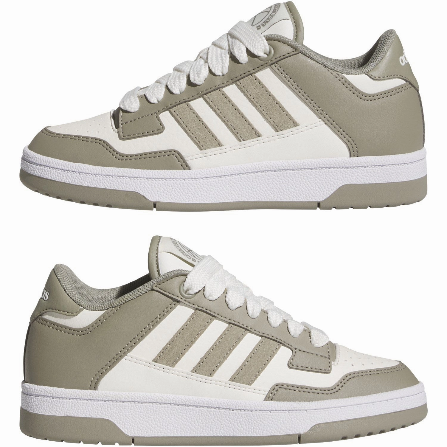 Adidas Originals Silver Pebble/Cloud White/Ftwr White Rapid Court Low J Sneakers Intentional Vibe