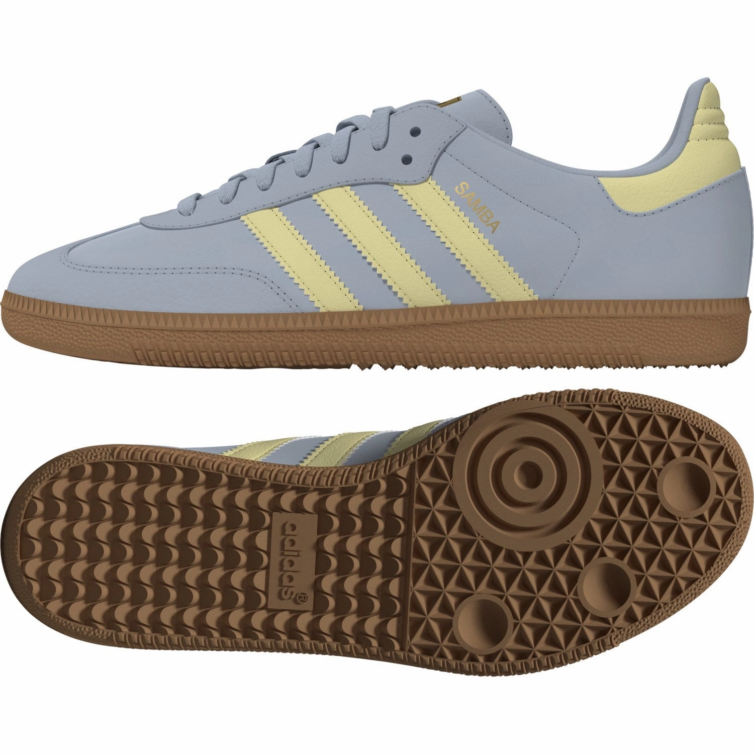 Adidas Originals Wonder Blue/Powder Yellow/Gum 3 Samba Og J Sneakers Fresh Expression Purpose Fit