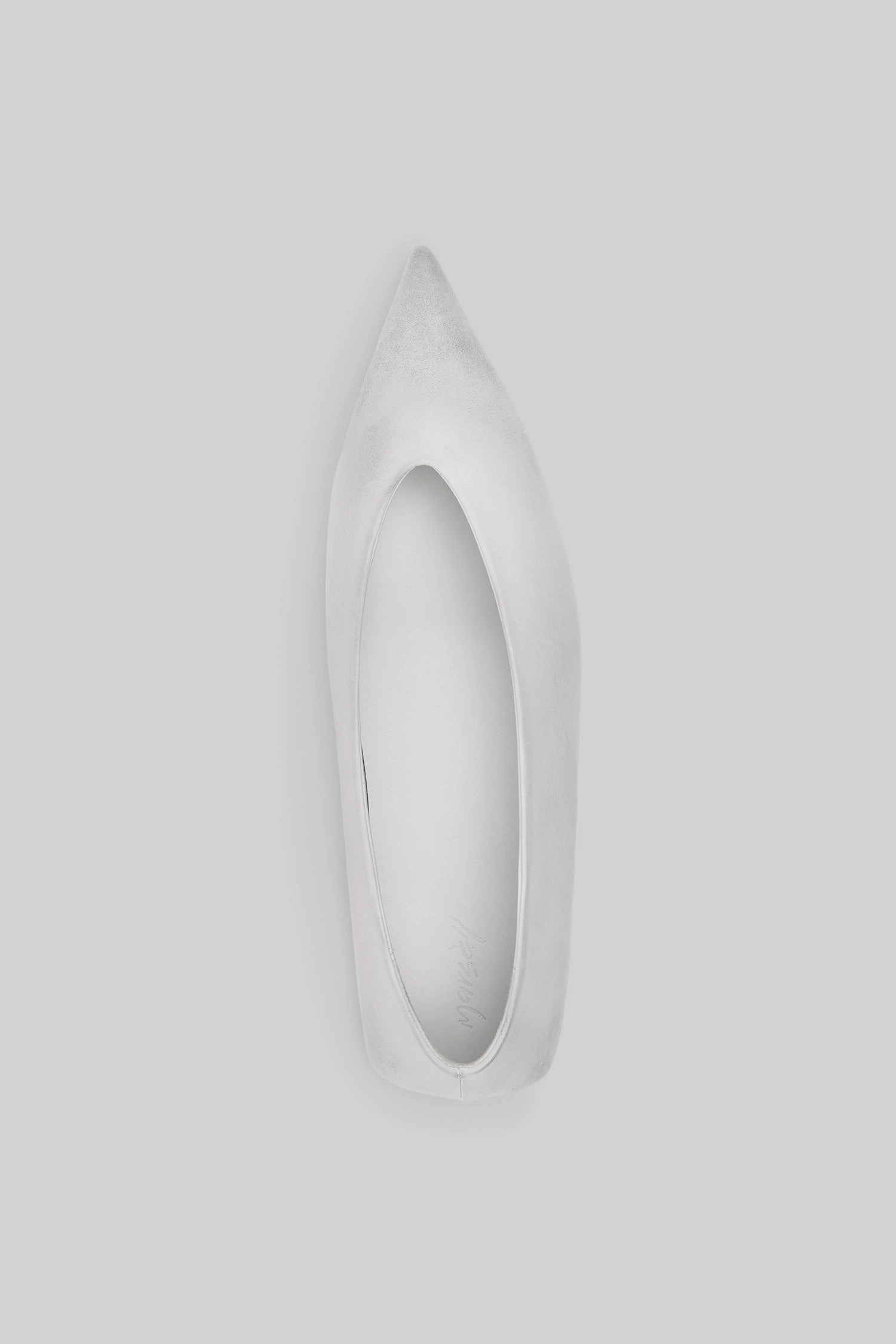 Your Daily Layer Subtle Impact Ago Derby Ballerina Leather Shoe In Bianco-Grigio