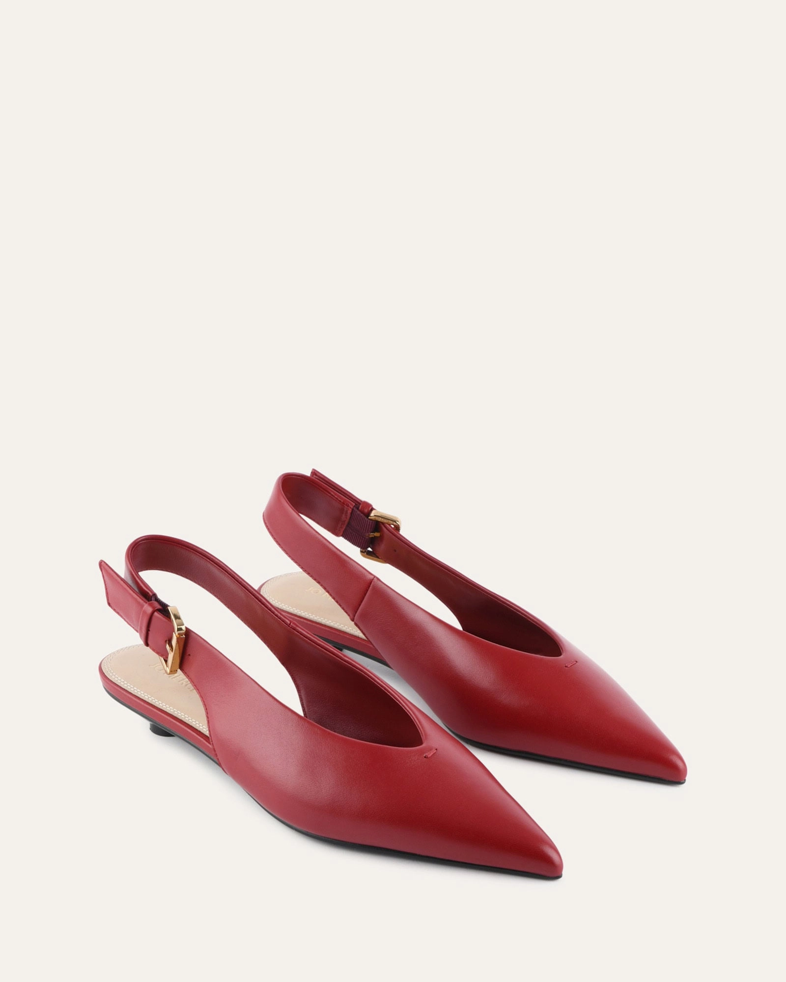 Soft Urban Core Albie Dress Flats Ruby Red Leather