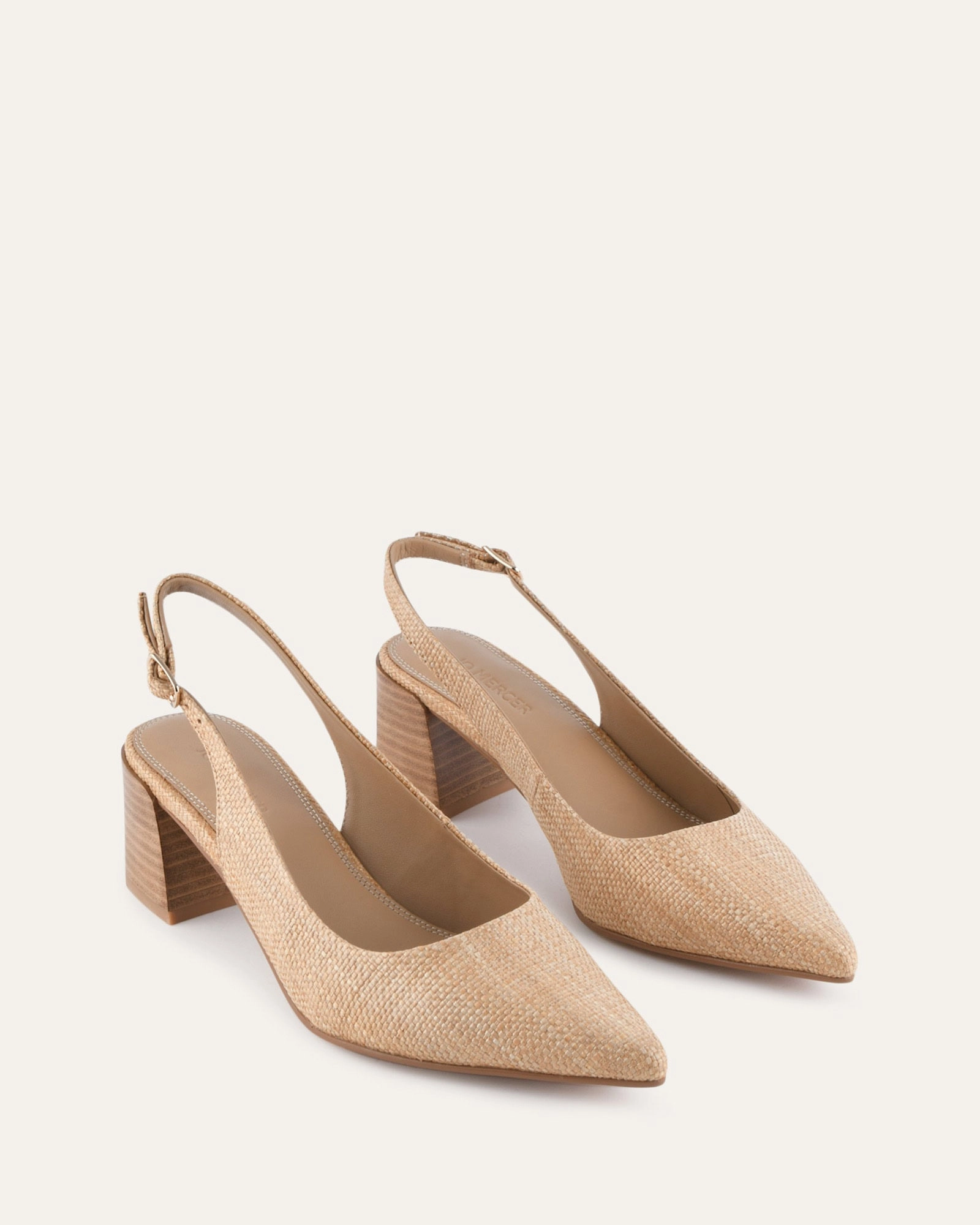 Cara Low Heels Tan Raffia Move And Live Streamlined Fit