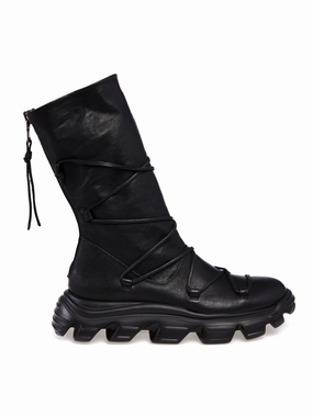 Old Iron Tall Leather Boot With Laces In Nero Modular Motionwear Lifestyle Drop