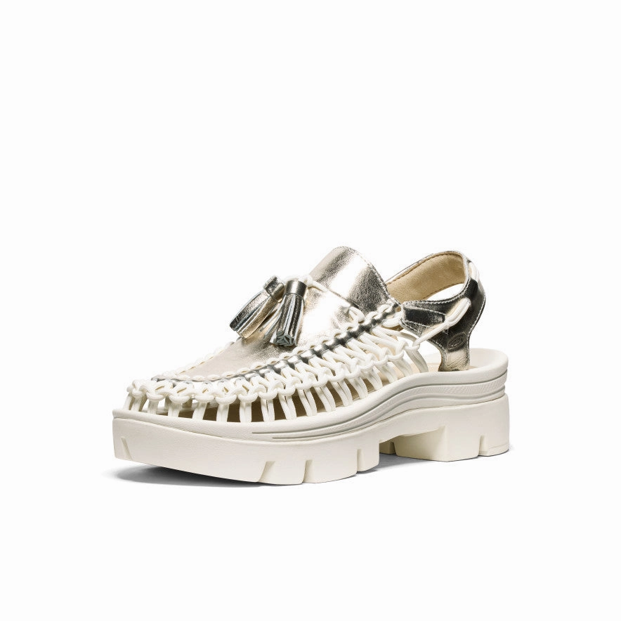All Gender Uneek Plt Tassel Sneaker  |  Champagne Gold/Star White Versatility Gear Style Flowwear