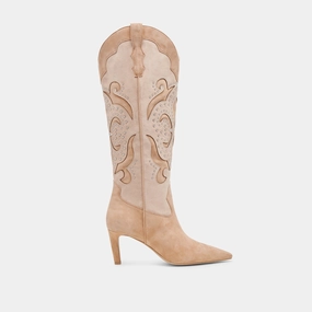Style Without Noise Finley Stud Boots Camel Suede