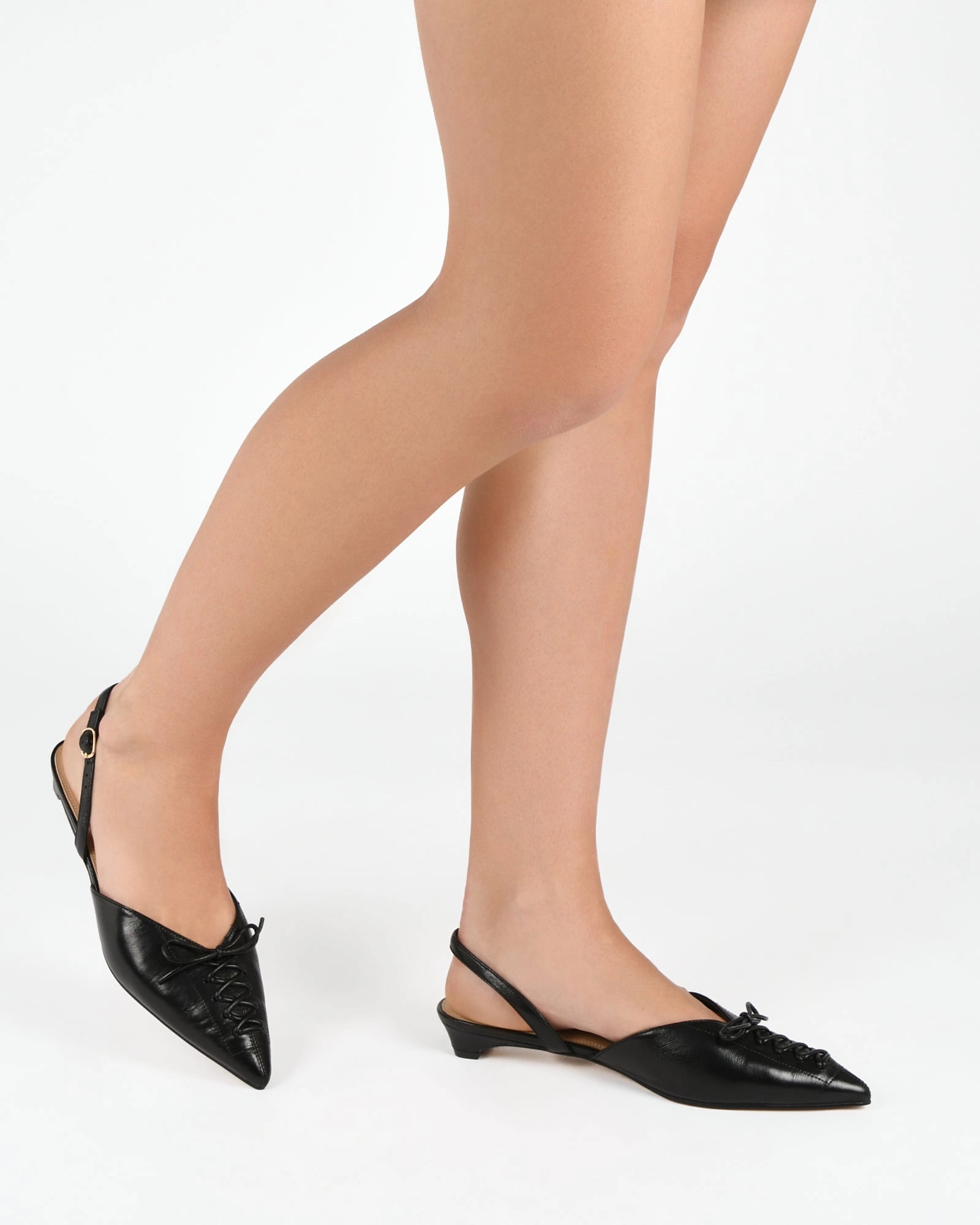 Engineered Profile Urban Clarity Wear Aloe Dress Flats Black Leather
