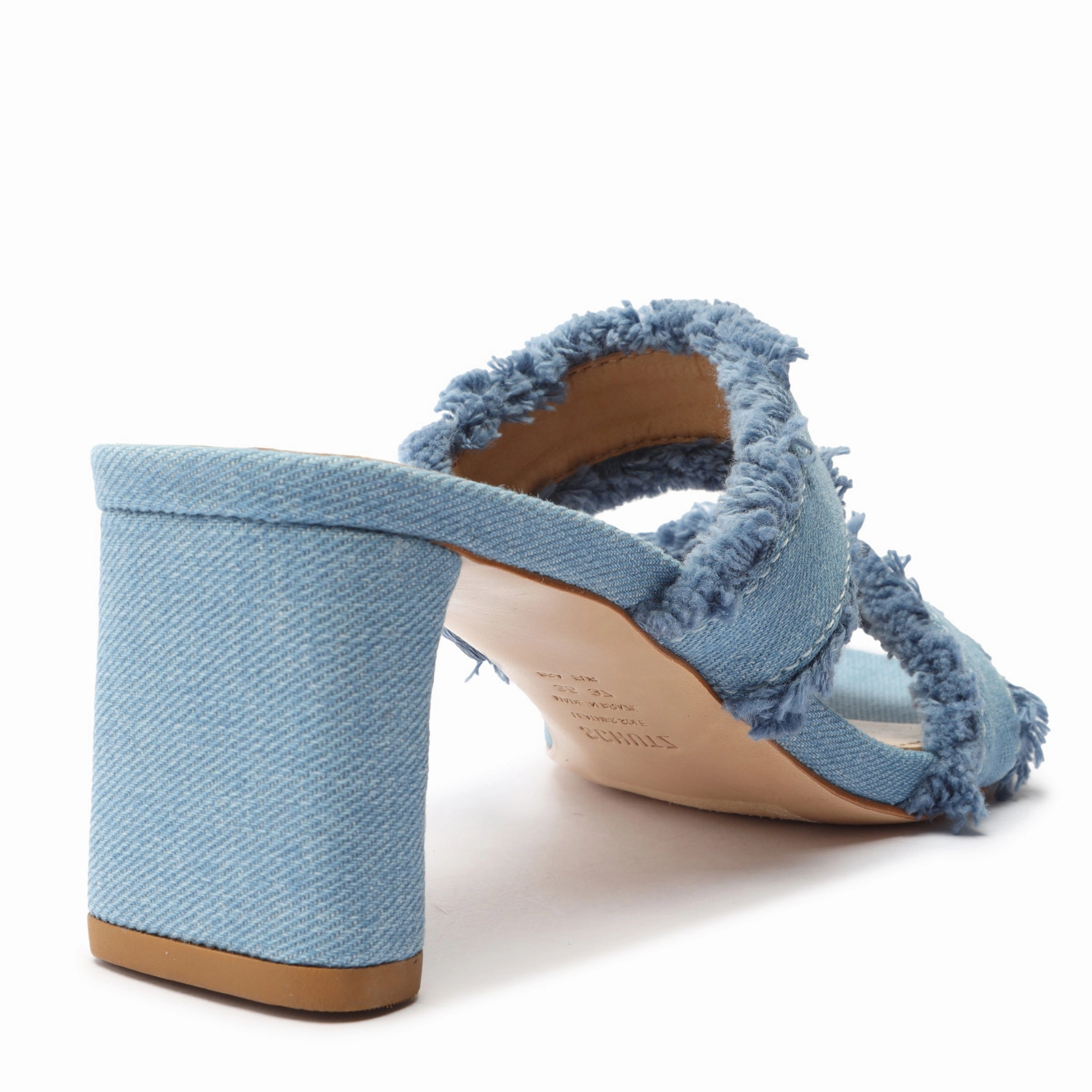 Amely Mid Block Denim Sandal Adaptive Aesthetic
