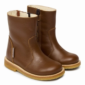 All-Day Rhythm Move All Day Angulus Basic Tex Boots W Zipper Cognac