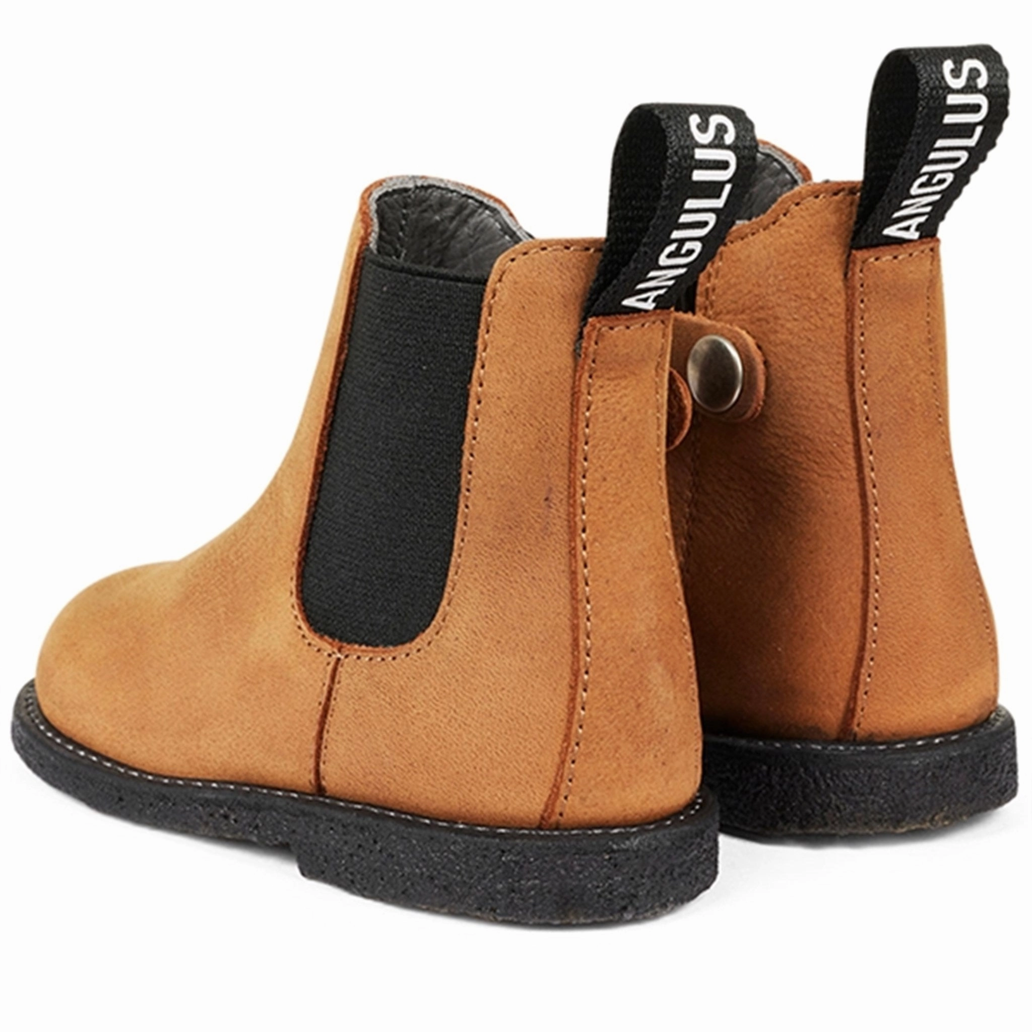 Effortless Utility Angulus Begynder Chelsea Boots Dark Cognac/Black Elastic
