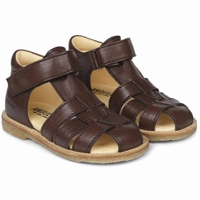 Layered City Angulus Begynder Sandal W. Velcro Dark Brown