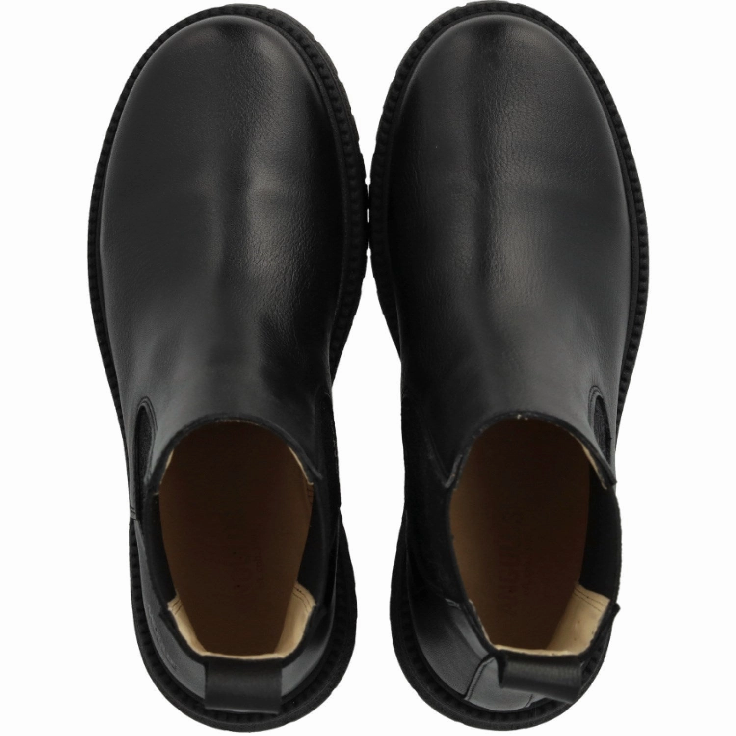 Go-Mode Daily Angulus Black/Black Glitter Elastic Chelsea Boot With Elastic On Track Sole