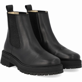 Bold Minimal Quiet Performance Angulus Black/Black Glitter Elastic Chelsea Boot With Elastic On Track Sole