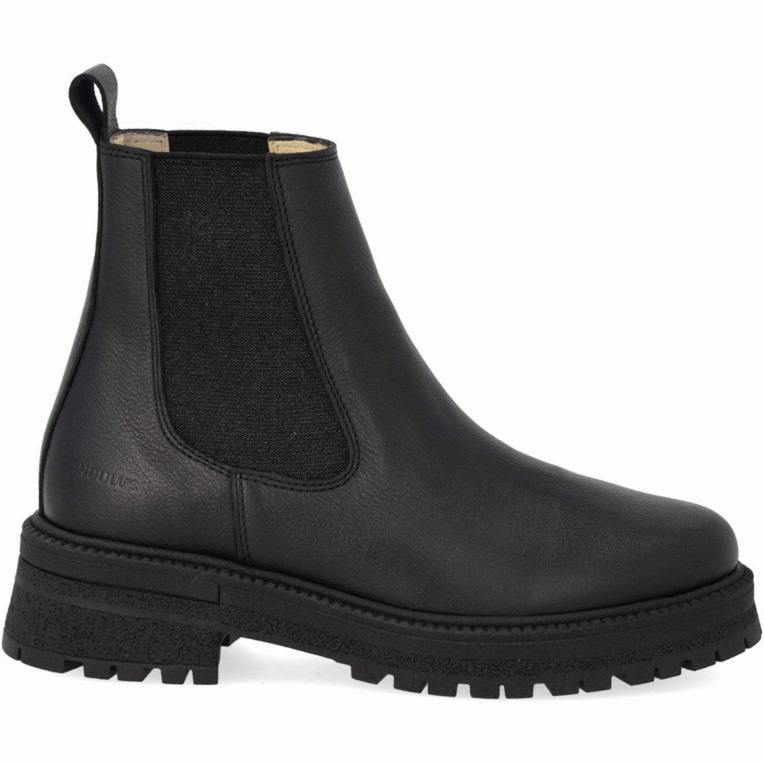 Next In Line Smooth Fit Angulus Black/Black Glitter Elastic Chelsea Boot With Elastic On Track Sole