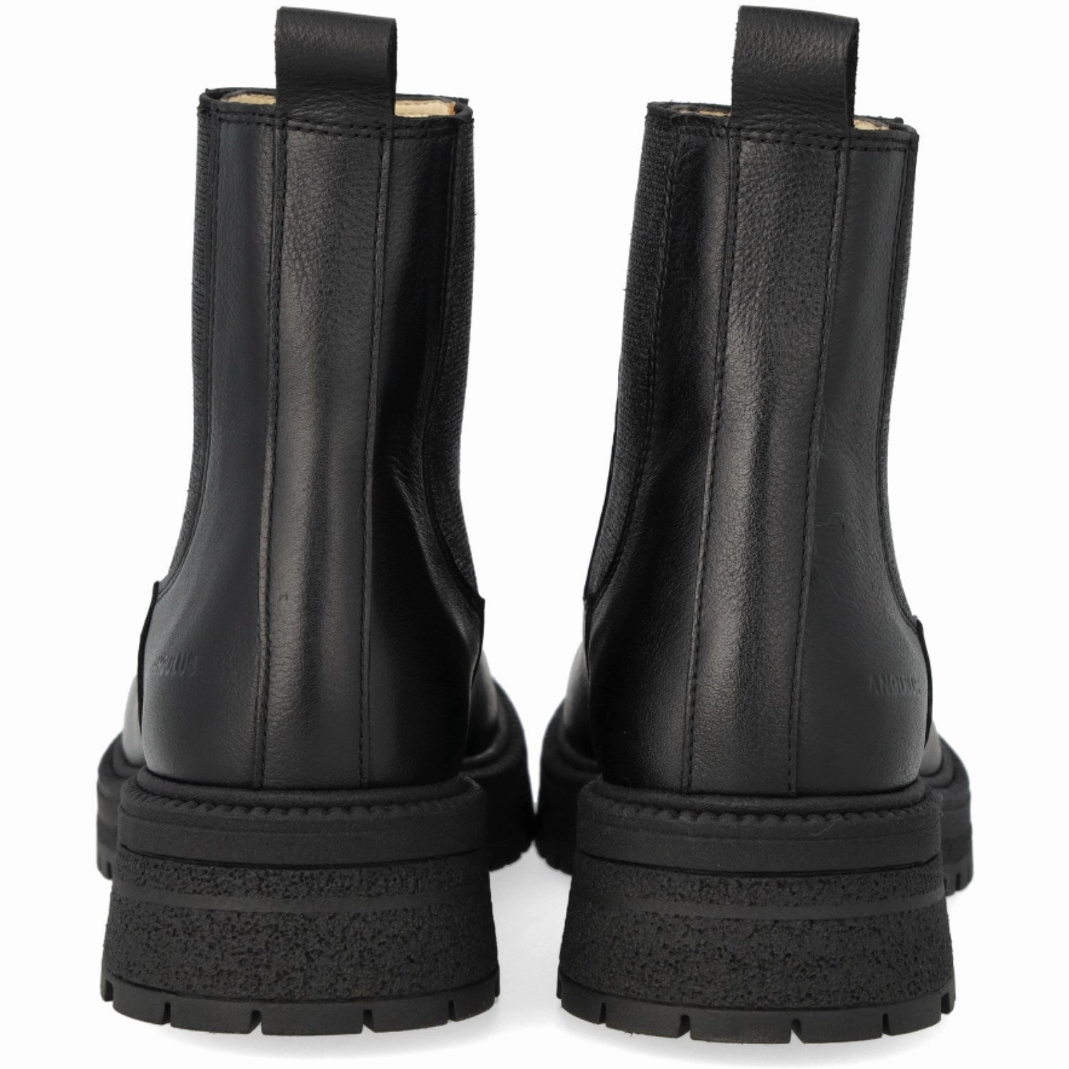 Angulus Black/Black Glitter Elastic Chelsea Boot With Elastic On Track Sole Integrated Lifestyle