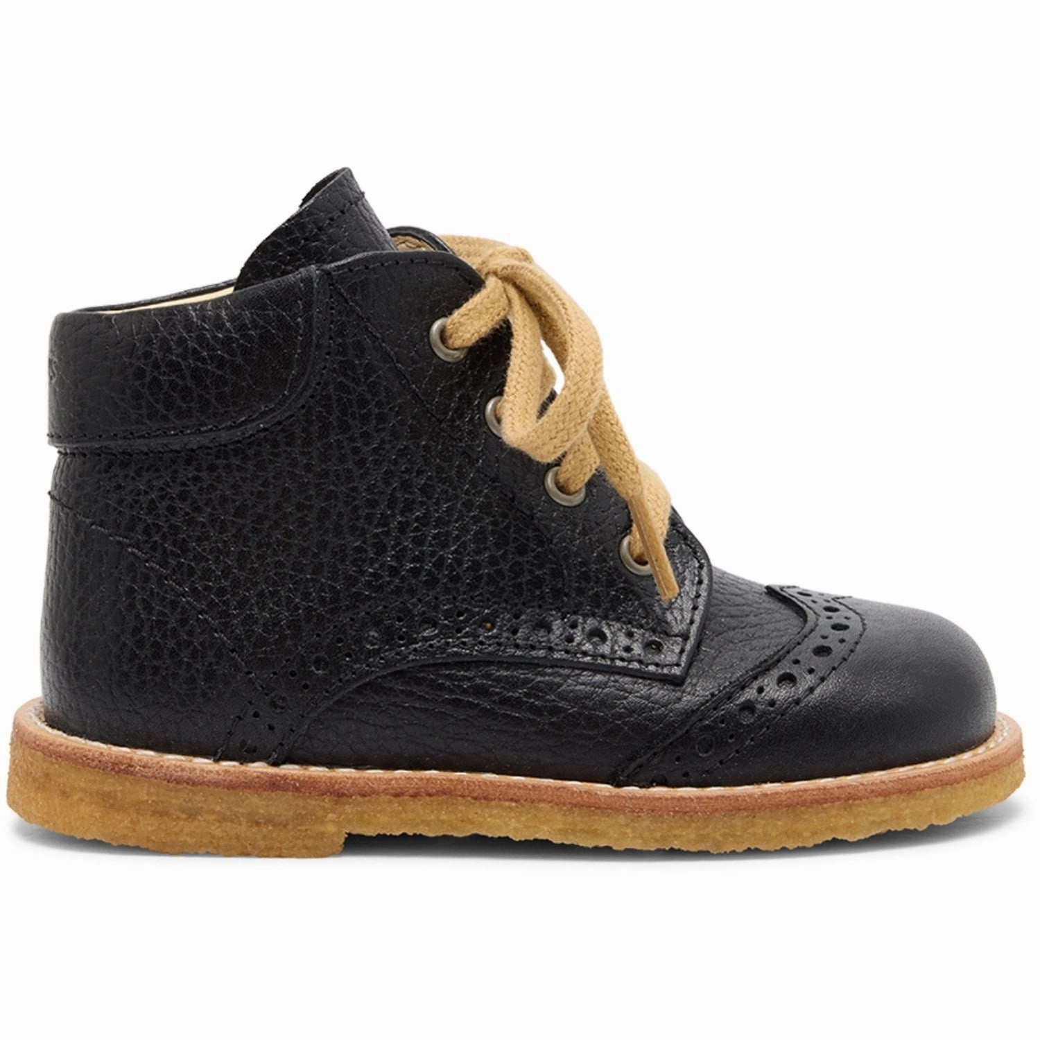 Angulus Black Classic Lace-Up Shoe With Brogue Details Grounded Luxury Comfort-Driven