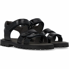 Layer Mindset Angulus Black Justerbar Leathersandal Med Velcro