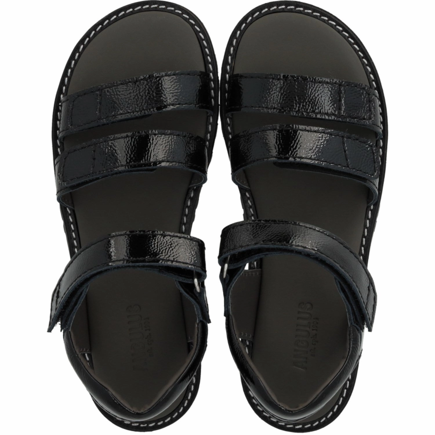 Angulus Black Justerbar Leathersandal Med Velcro Precision Layers Purpose-Built Fit