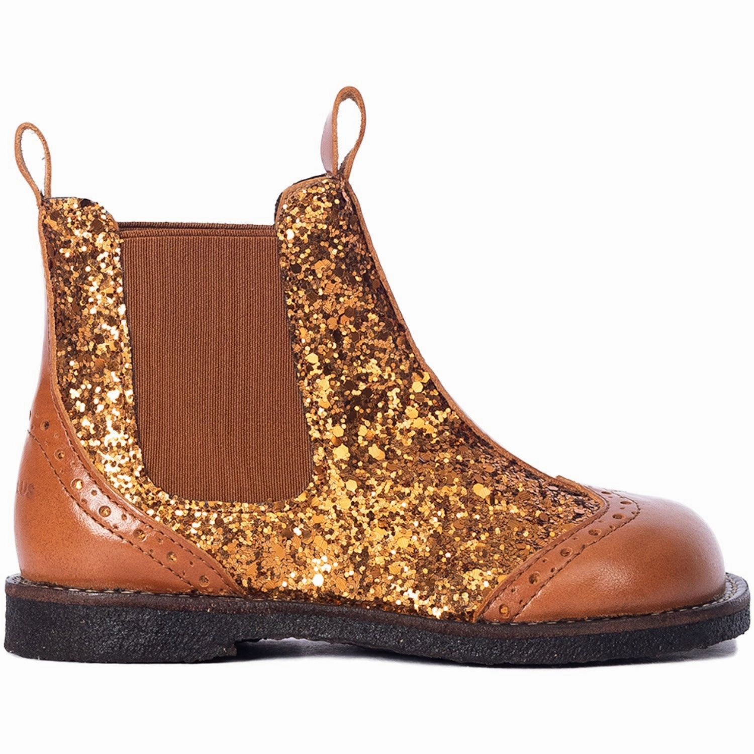 Streamlined Urban Angulus Bronze Glitter/Candnac/Candnac Chelsea Boot Med Funklende Bronze Glitter.