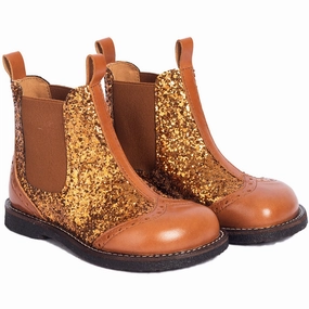Intentional Vibe Urban Active Angulus Bronze Glitter/Candnac/Candnac Chelsea Boot Med Funklende Bronze Glitter.