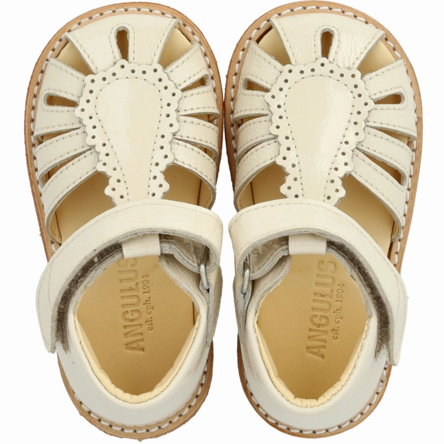 Go Anywhere Everyday Sleek Angulus Buttermilk Beginner Sandal W Velcro Closure