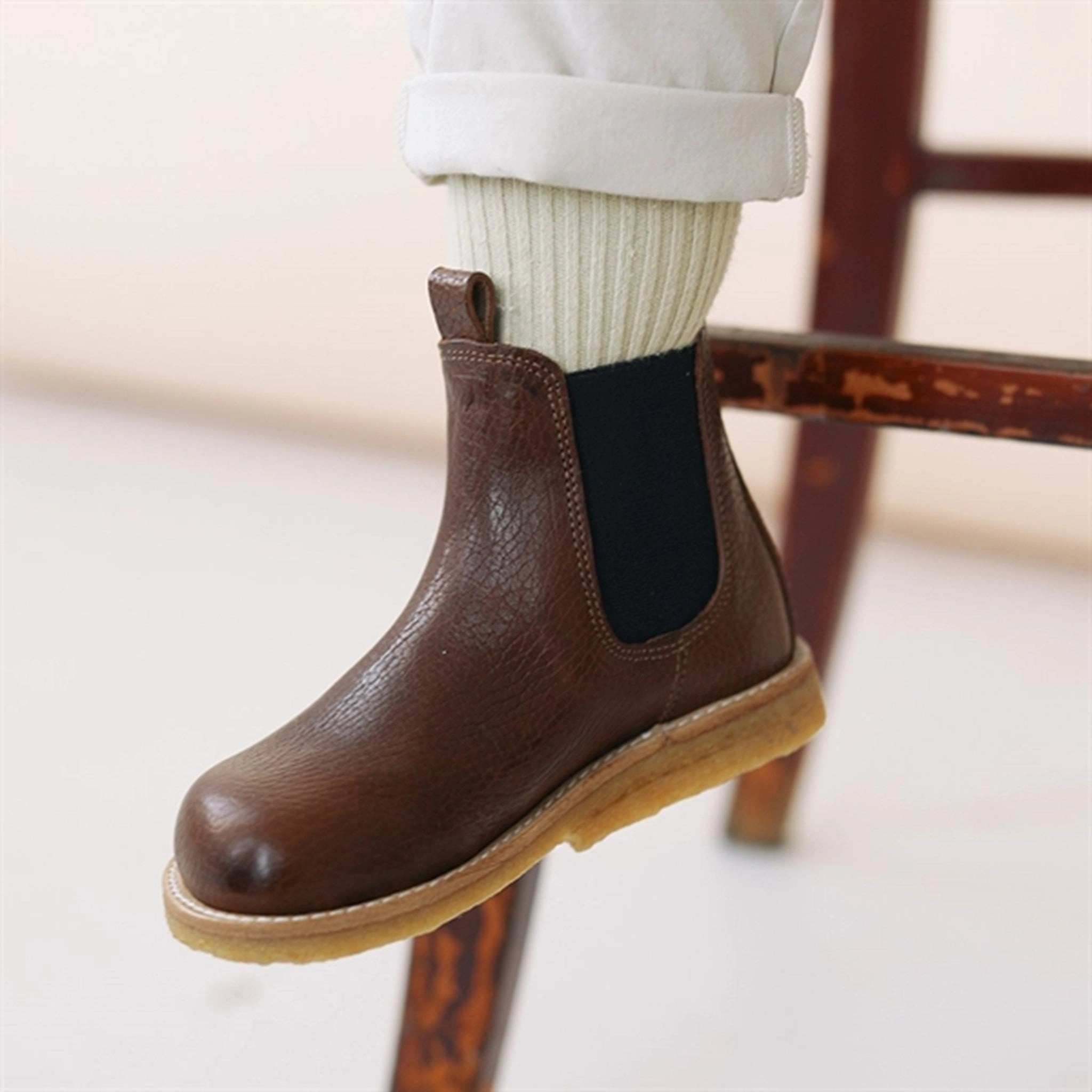 Purpose-Ready Precision-Made Angulus Chelsea Boots With Elastic Band Dark Brown/Brown