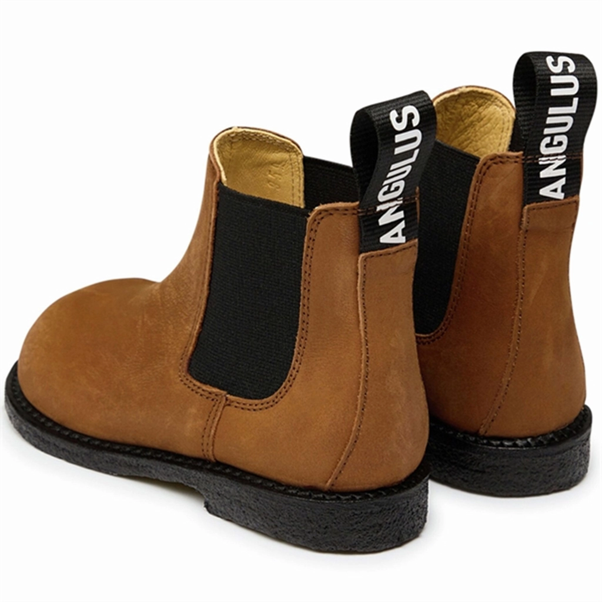 Modern Pattern Function   Feel Angulus Chelsea Boots With Elastic Cognac/Black
