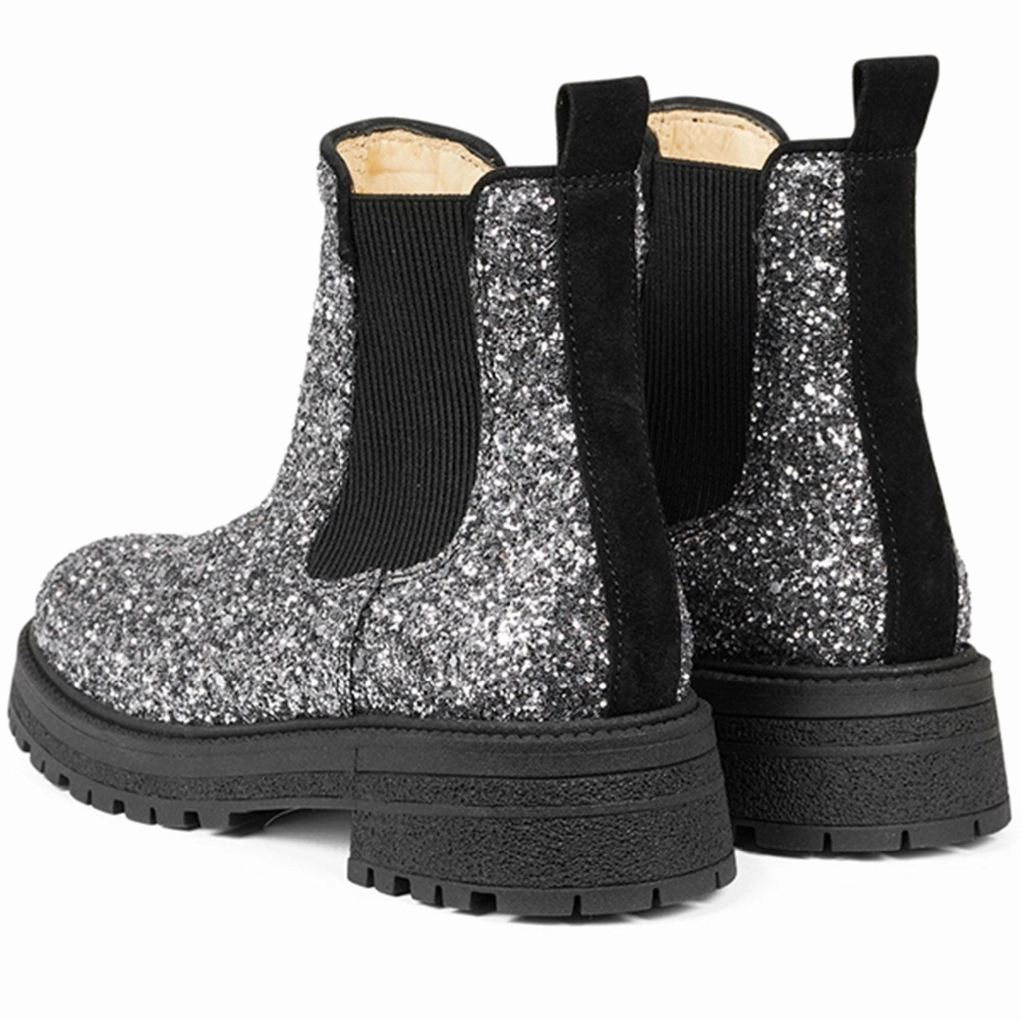 Gear For Now Function-Refined Angulus Chelsea Boots With Track-Sole Dusty Lavender Glitter/Black/Black
