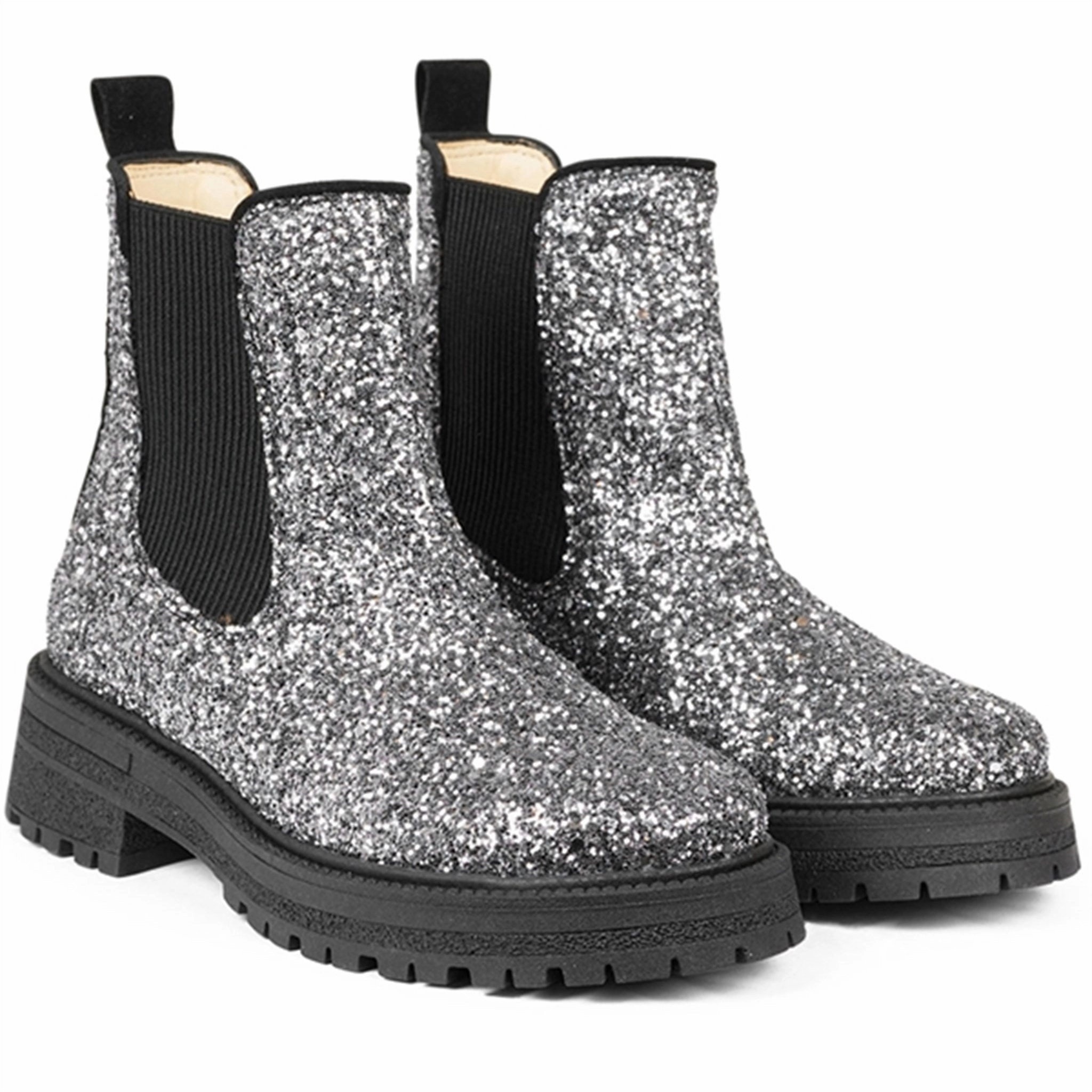 Elevated Layers Fresh Drop Angulus Chelsea Boots With Track-Sole Dusty Lavender Glitter/Black/Black