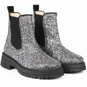 Elevated Layers Fresh Drop Angulus Chelsea Boots With Track-Sole Dusty Lavender Glitter/Black/Black